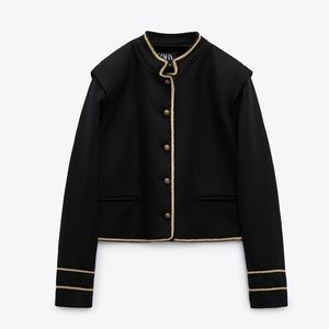 ZARA Cropped Jacket With Gold Details